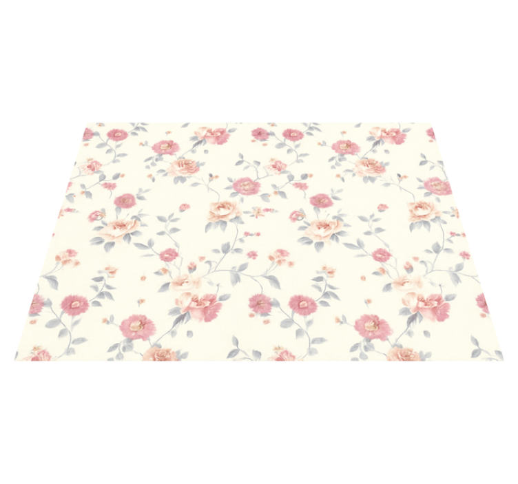 Vinyl teppich schlafzimmer mit floralem textildruck - TenStickers
