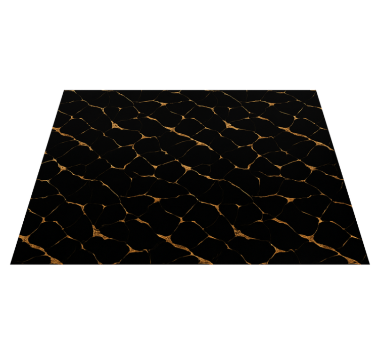 Vinyl teppich schlafzimmer schwarz marmor mit goldrissen - TenStickers