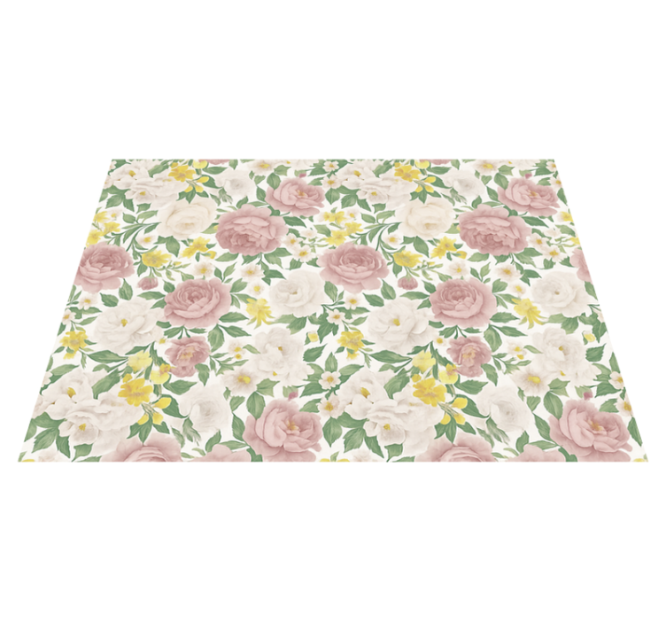 Vinyl teppich schlafzimmer mit rauchigem botanischen muster - TenStickers