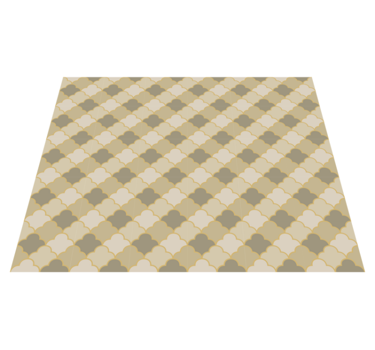Vinyl teppich schlafzimmer mit beigem art deco muster - TenStickers