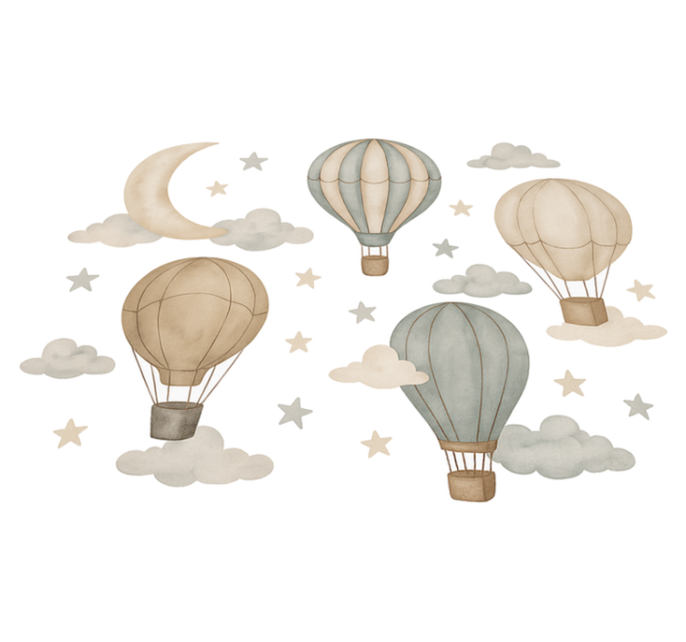 Vinyl teppich schlafzimmer sternenballons - TenStickers