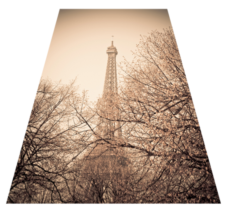 Vinyl teppich schlafzimmer foto von eiffelturm mit bäumen - TenStickers