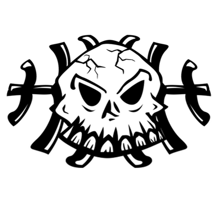 Vinyl teppich schlafzimmer mit totenkopf-design - TenStickers