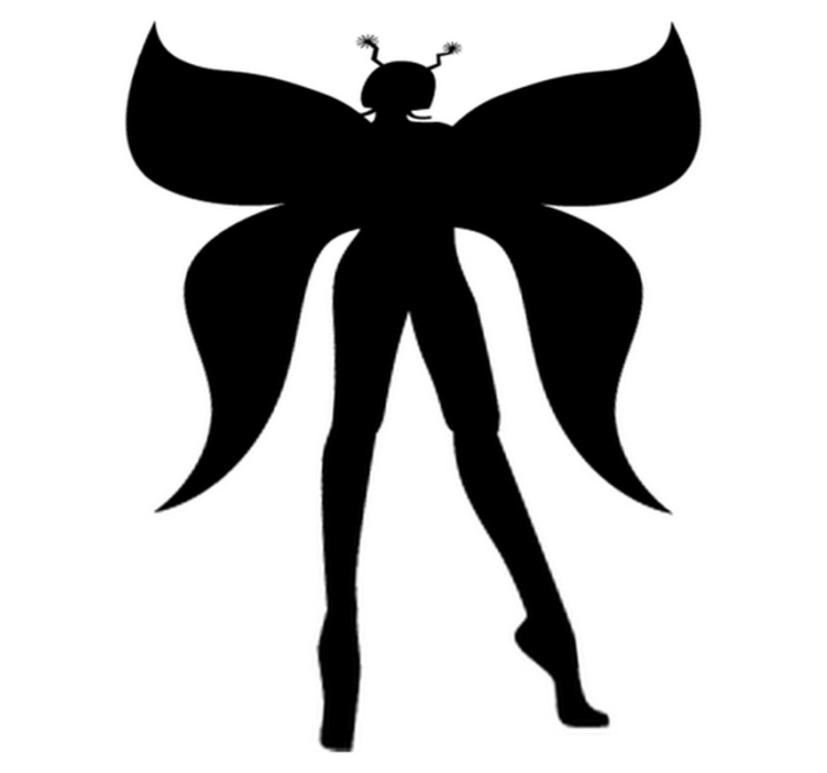 Vinyl teppich schlafzimmer feen silhouette mit antennen - TenStickers