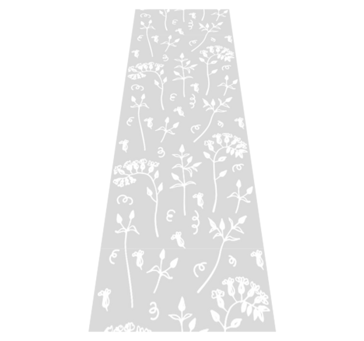Vinyl teppich büro mit gezeichneten blumen - TenStickers