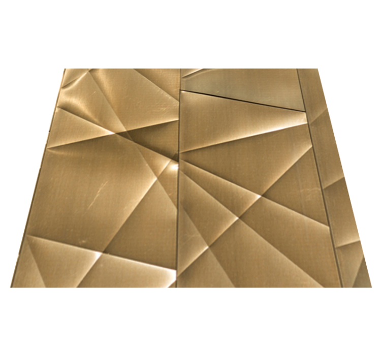 Vinyl teppich büro mit 3d goldene polygonstruktur - TenStickers