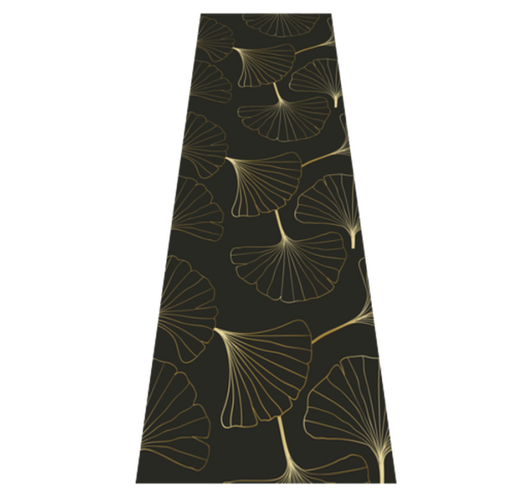 Vinyl teppich büro ginkgo blätter anthrazit gold - TenStickers