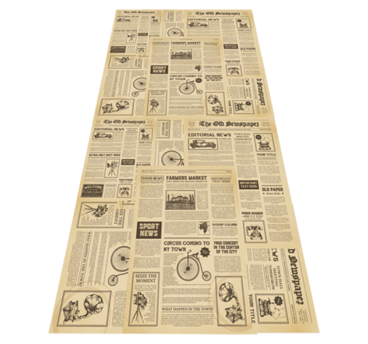 Vinyl teppich büro im vintage american zeitungsdesign - TenStickers