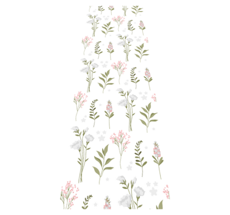 Vinyl teppich schlafzimmer mit minimalistischem blumenmuster - TenStickers