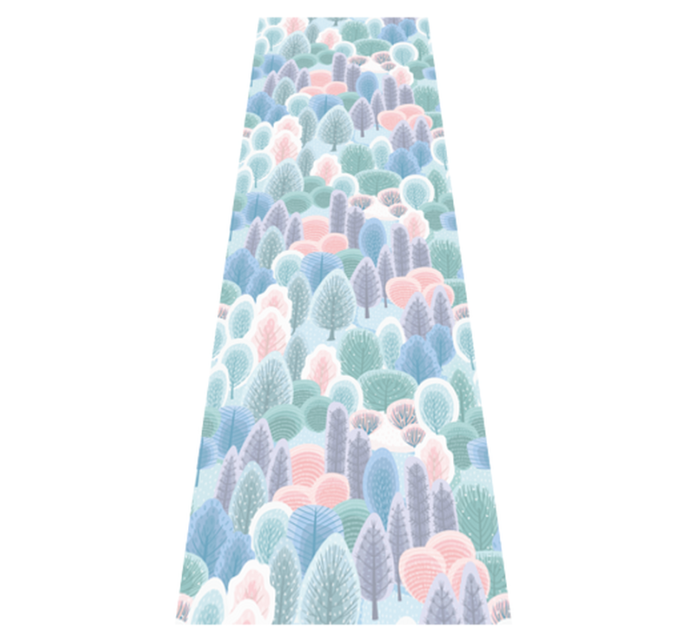 Vinyl teppich schlafzimmer im pastellwinterwald-muster - TenStickers