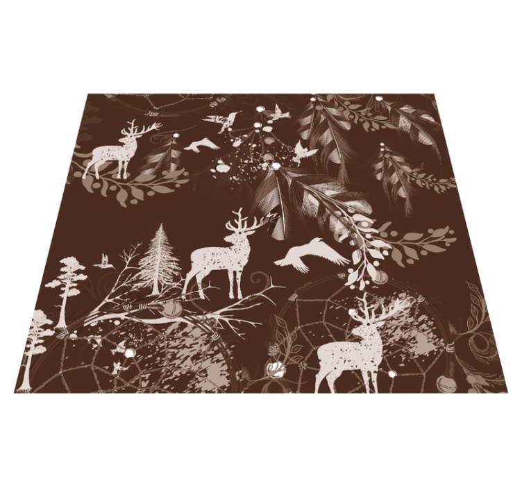 Vinyl teppich schlafzimmer mit dekorativem reh - TenStickers