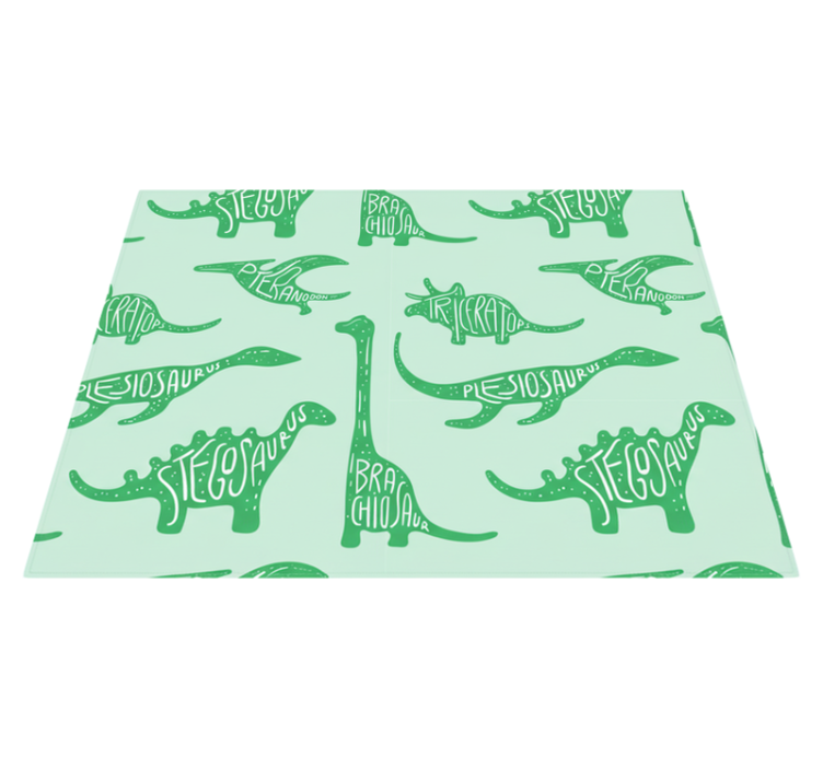 Vinyl teppich schlafzimmer mit grünen dinosauriern - TenStickers