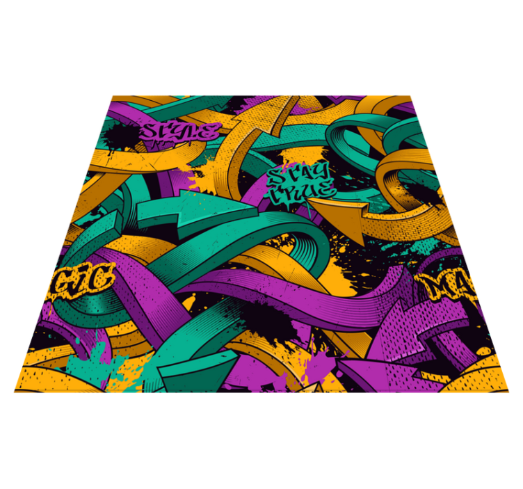 Vinyl teppich schlafzimmer mit realistischem graffiti - TenStickers
