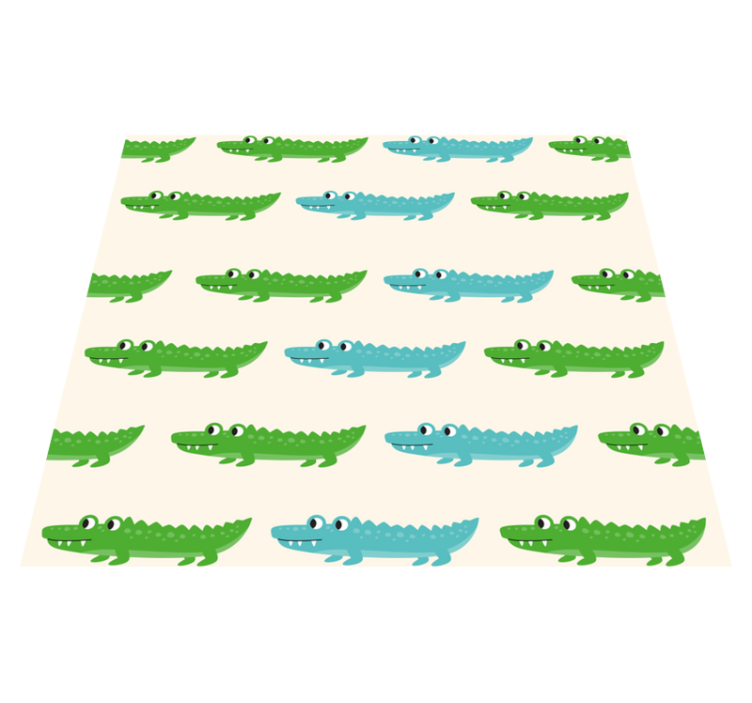Vinyl teppich schlafzimmer kinder krokodil grün blau - TenStickers