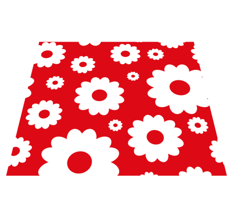 Vinyl teppich schlafzimmer weiße gänseblümchen rot - TenStickers
