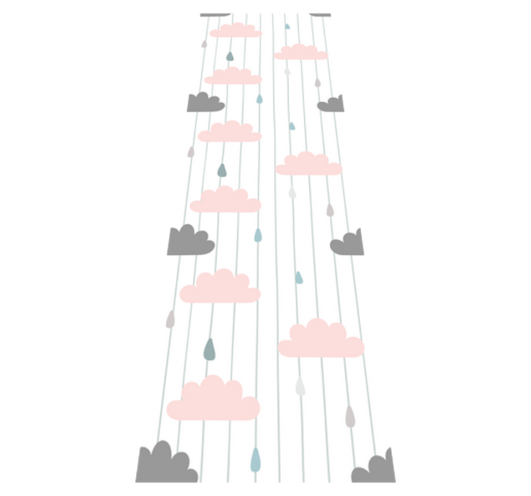 Vinyl teppich schlafzimmer rosa und graue wolken - TenStickers