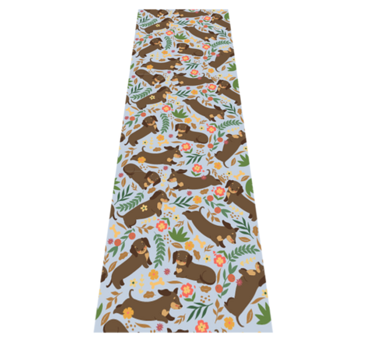 Vinyl teppich schlafzimmer dackel und blumen muster - TenStickers