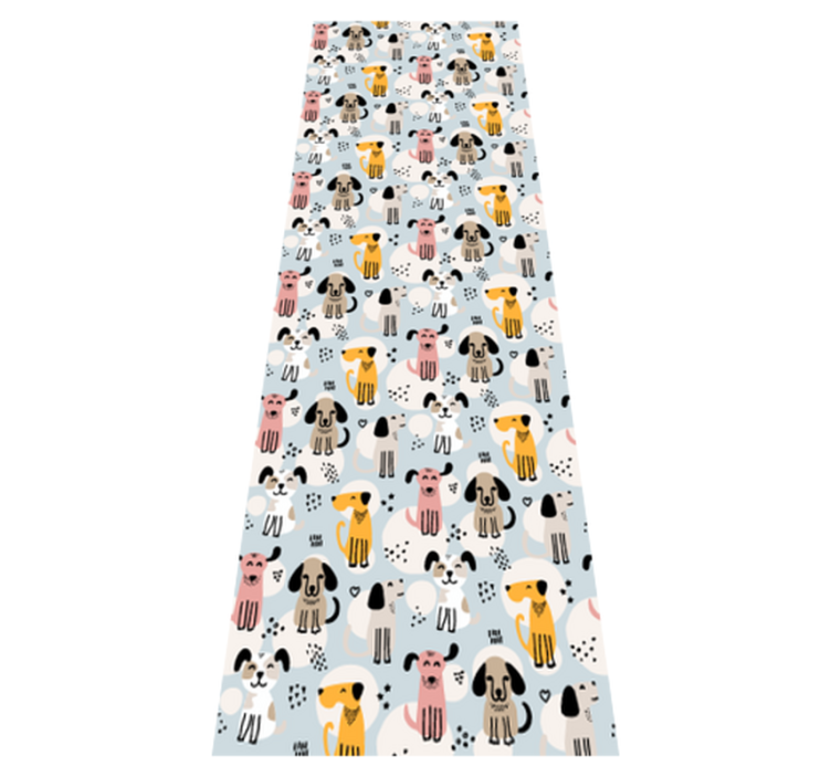 Vinyl teppich schlafzimmer mit bunten hunden auf blau - TenStickers