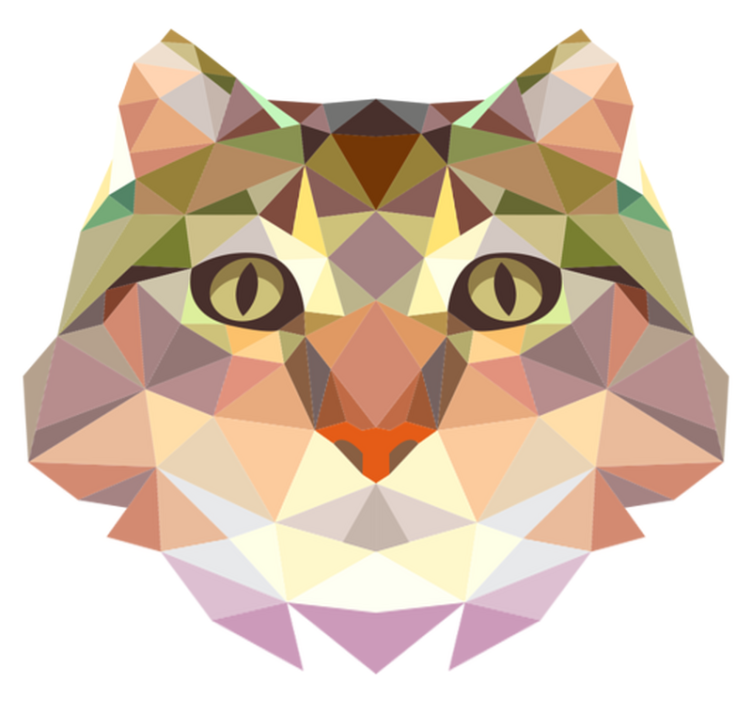 Vinylteppich geometrische Katze - TenStickers