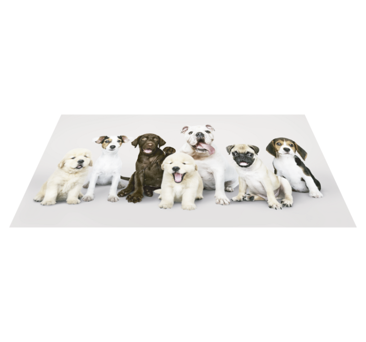 Hunde in einer linie tier vinyl teppich - TenStickers