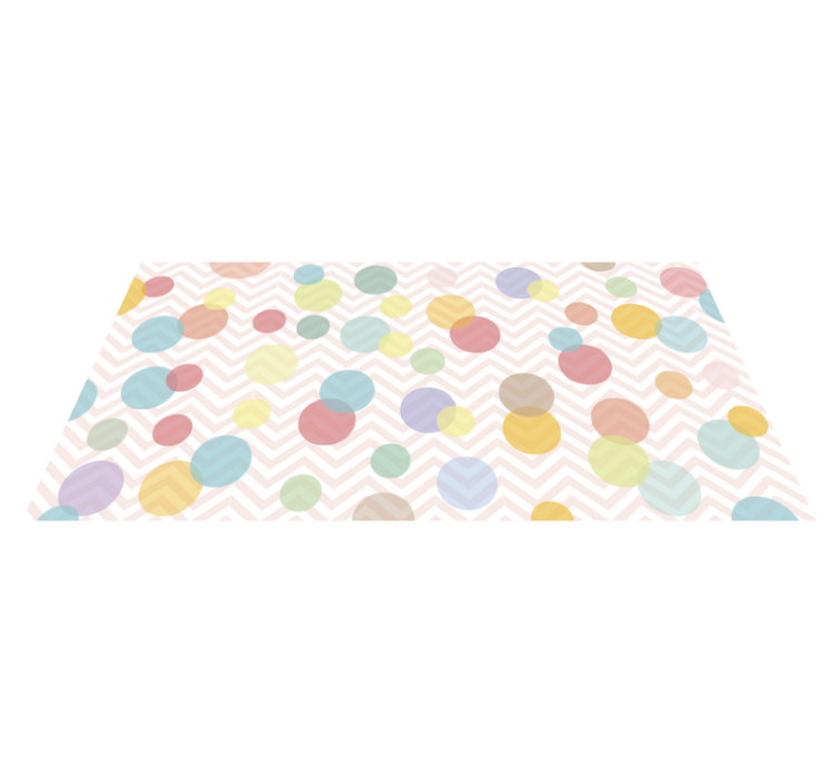 Vinyl Teppich Kinderzimmer buntes Polka Dot Chevron - TenStickers