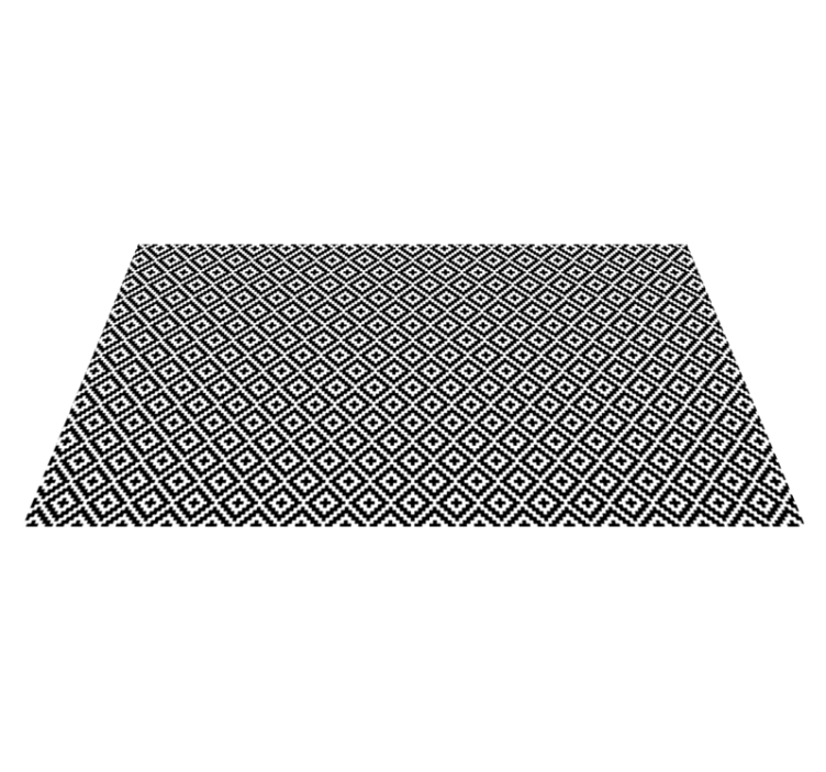 Vinyl Teppich Wohnzimmer geometrisches Schwarz-Weiß-Design - TenStickers