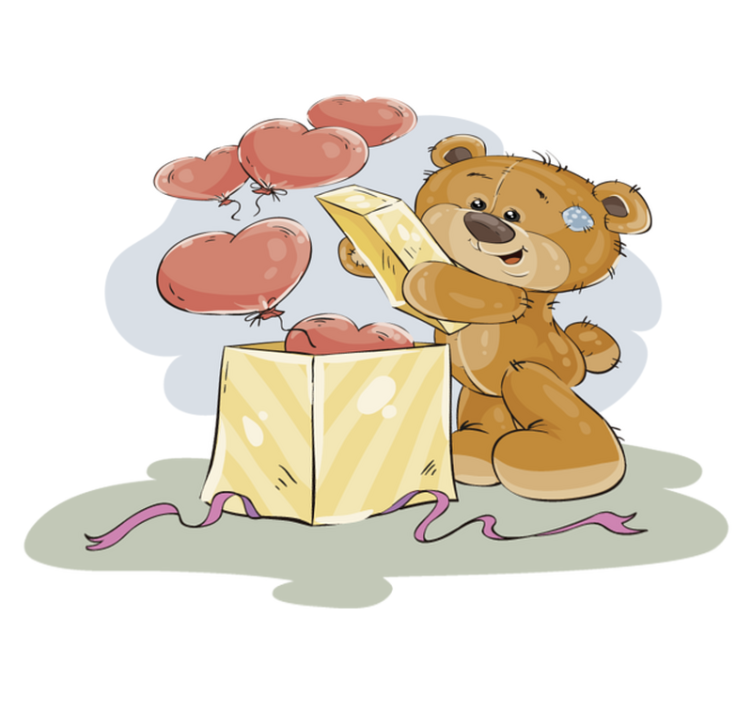 Vinyl Teppich Baby teddybär Feier - TenStickers