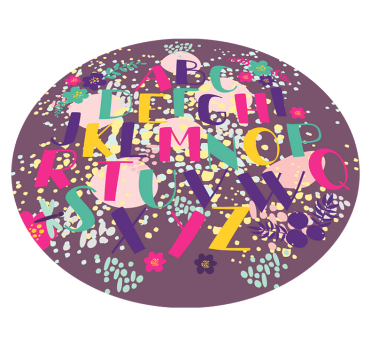 Vinyl Teppich Schlafzimmer rundes Alphabetdesign - TenStickers