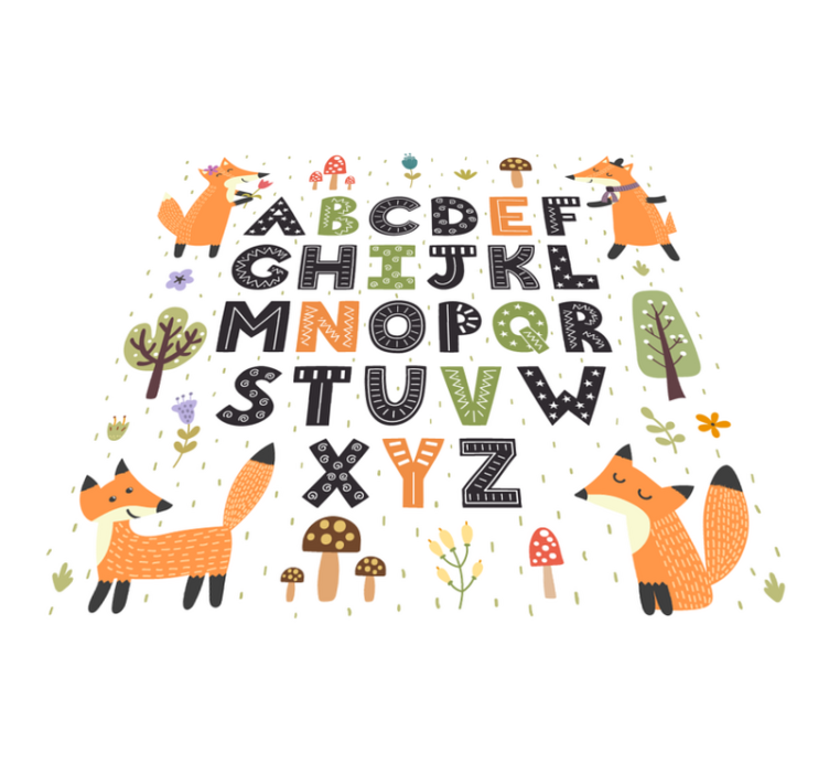 Atemberaubender vinyl-alphabet-teppich mit wald - TenStickers