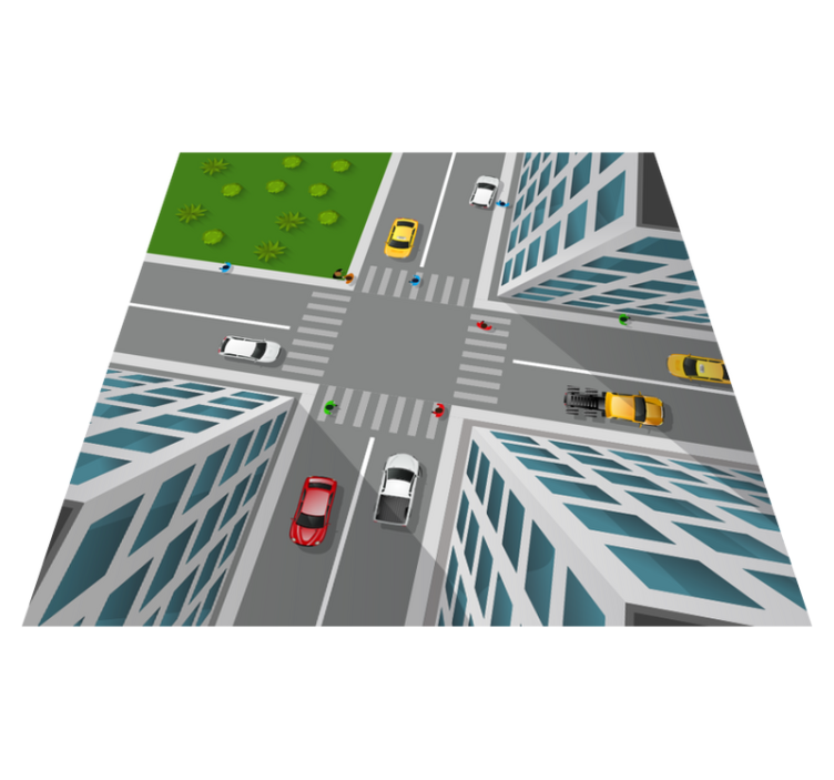 Vinyl Teppich Straßen urbane spielkreuzung - TenStickers