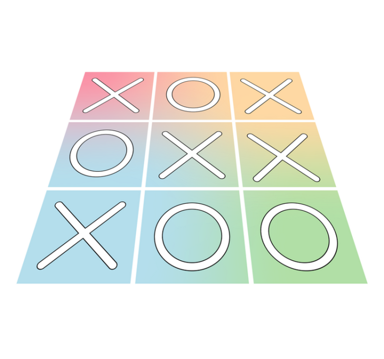Vinyl Teppich Spiele tic-tac-toe-spiel - TenStickers