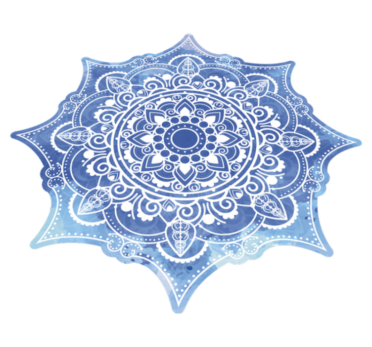 Vinyl teppich mandala blaues mandala design - TenStickers