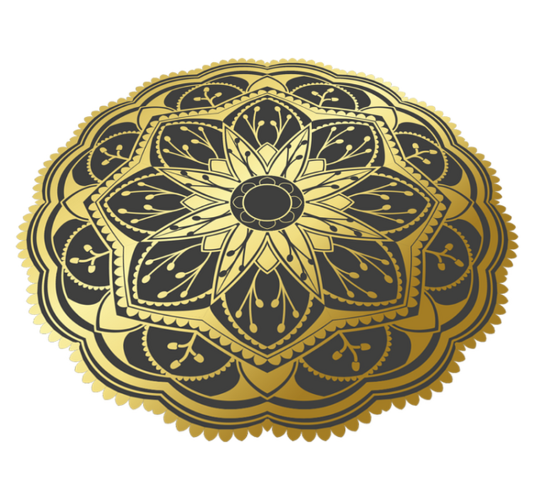 Vinyl teppich mandala goldenes muster - TenStickers