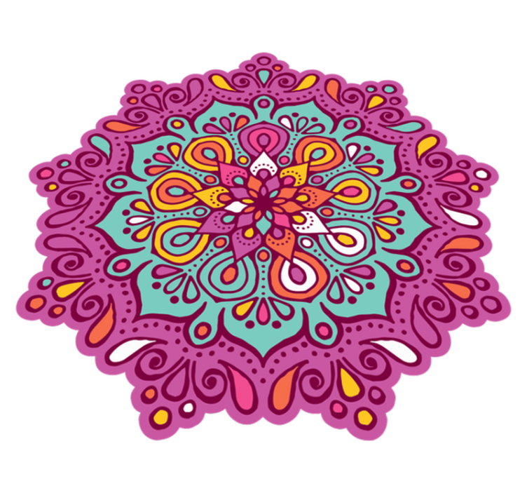 Vinyl teppich mandala in buntem design - TenStickers
