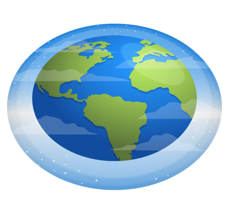 Vinyl Teppich Weltkarte kreisförmige kartographie - TenStickers