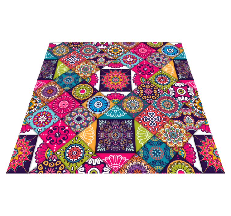 Vinyl teppich mandala fliesen patchwork - TenStickers