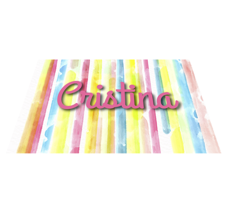 Vinyl teppich mit namen regenbogen personalisiert - TenStickers