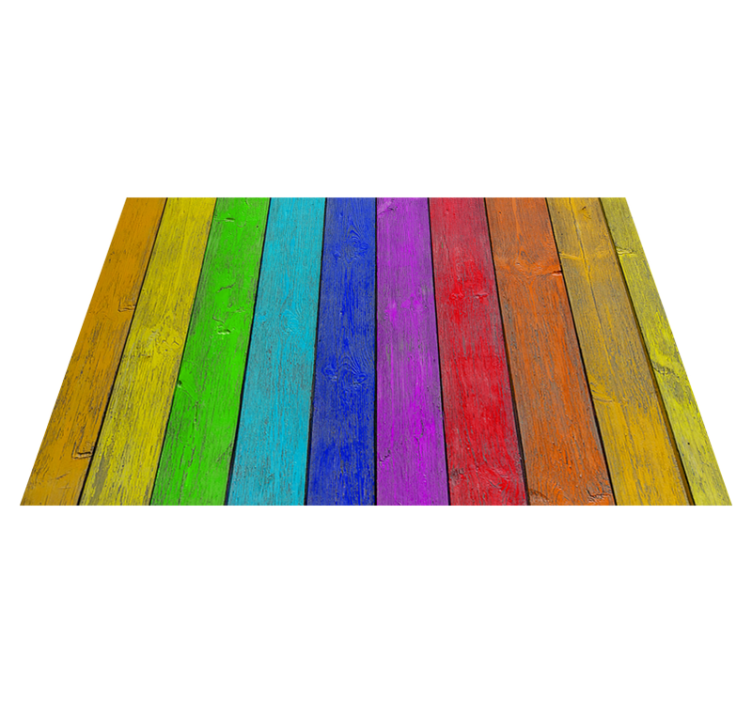 Vinyl Teppich Textur regenbogen-plankenstruktur - TenStickers