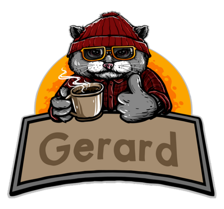 Vinyl Teppich mit Namen anpassbare katze - TenStickers