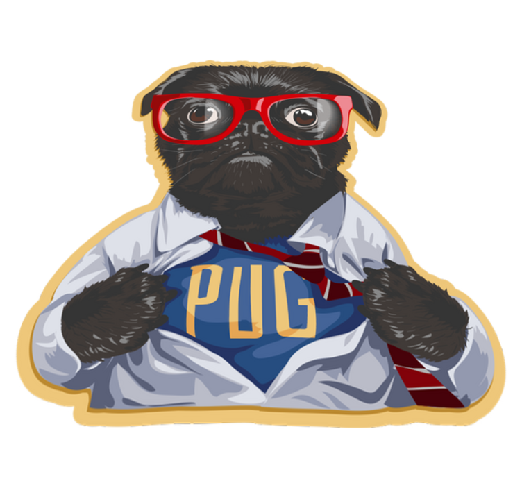 Retro Vinyl Teppich - Hund mit Brille - TenStickers