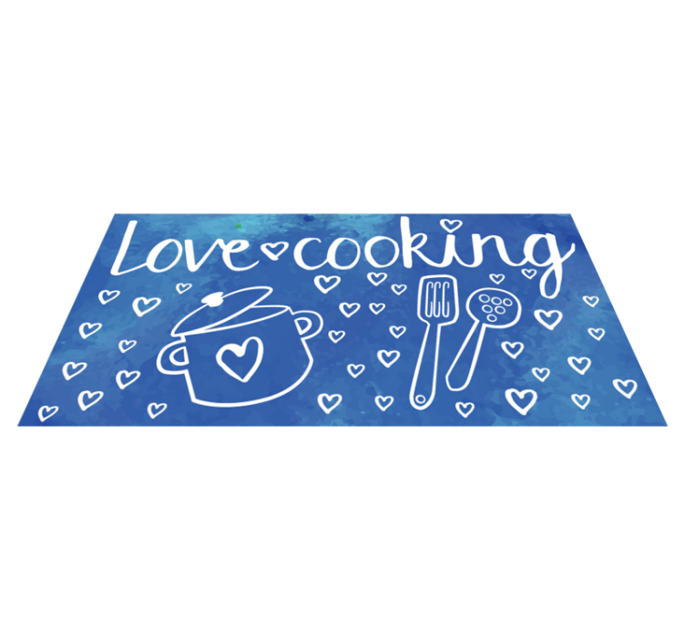 Vinyl teppich spruch liebe zum kochen - TenStickers