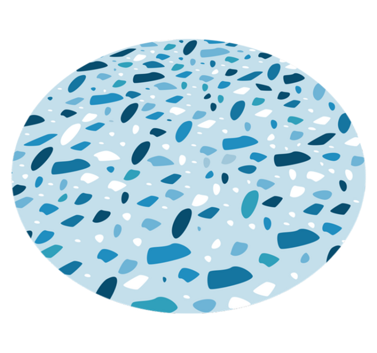 Fantastische blaue terrazzo textur stein vinyl teppich - TenStickers