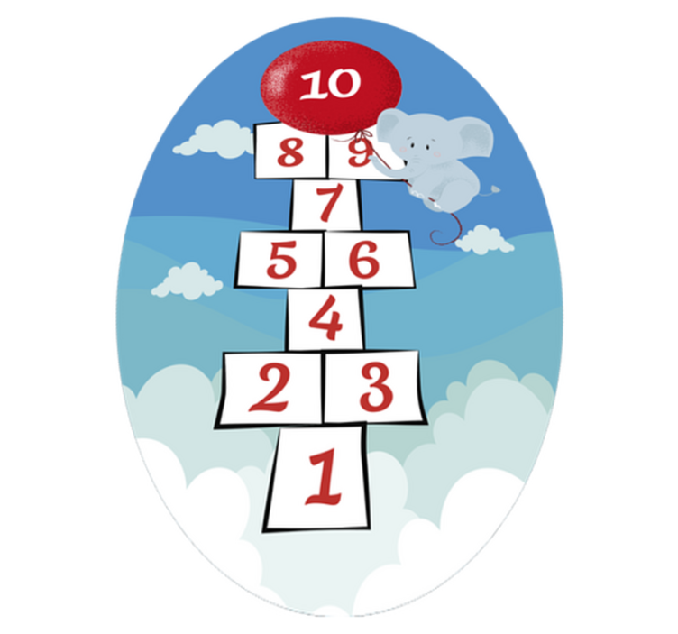 Vinyl Teppich Kinder himmel und hölle ballon elefant - TenStickers