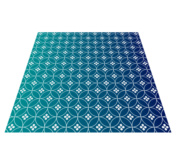 Atemberaubender blauer geometrischer vinylteppich - TenStickers