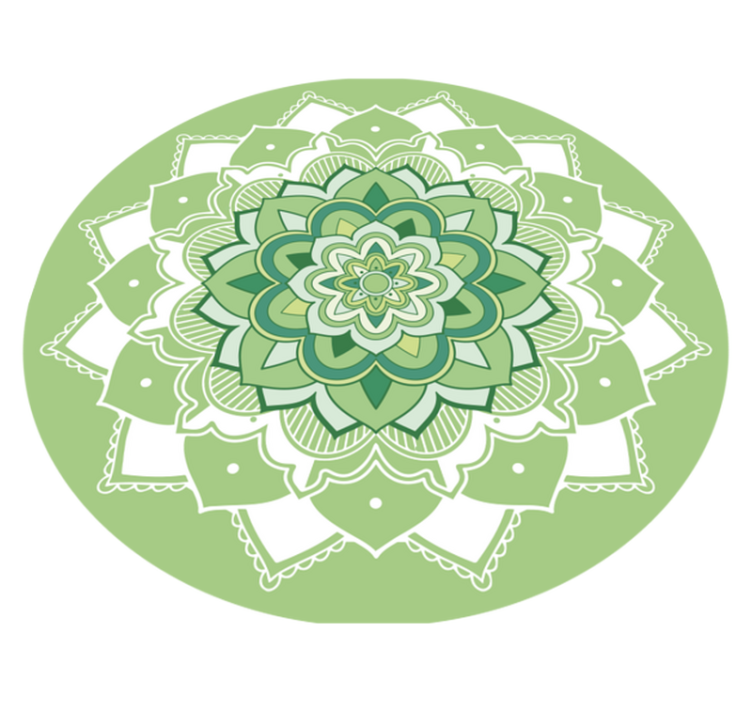 Vinyl teppich mandala grünes mandala design - TenStickers