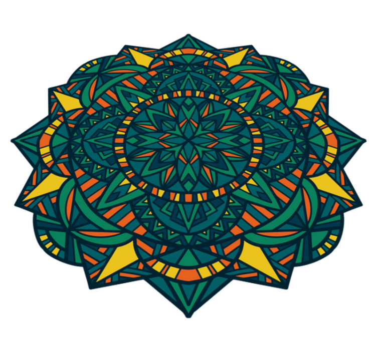Vinyl teppich mandala rundes mandala kunstwerk - TenStickers