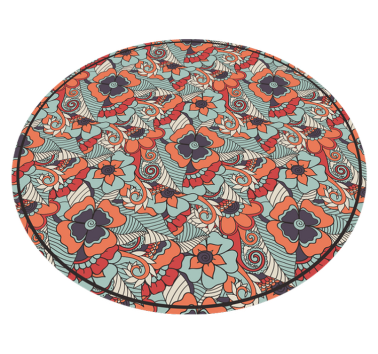 Vinyl Teppich Pflanzen blumen-mandala-muster - TenStickers