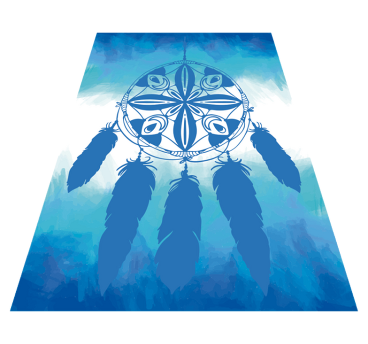 Vinyl Teppich blau traumfänger mit federn - TenStickers