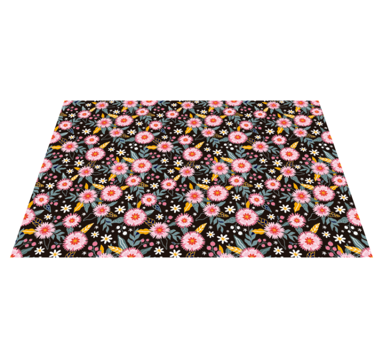 Vinyl teppich blumen mit floralem motiv detail - TenStickers