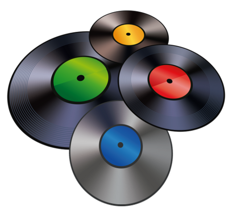 Schallplatten Vintage Vinyl Teppich - TenStickers